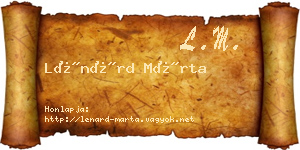 Lénárd Márta névjegykártya