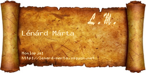 Lénárd Márta névjegykártya