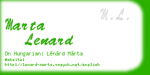 marta lenard business card