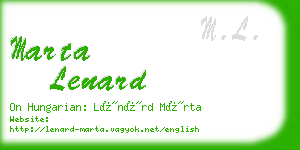 marta lenard business card